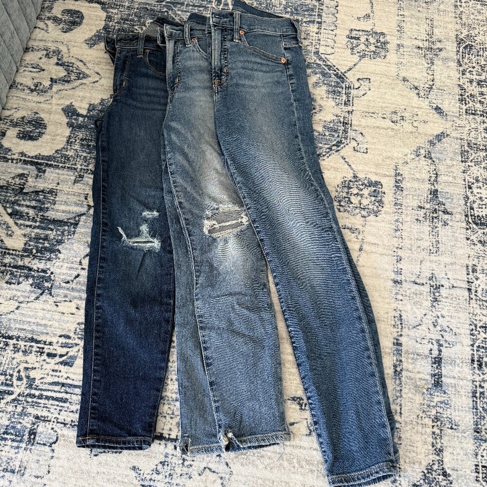 Gap Skinny Jeans Mid High Set of 3 Size 4 Short Petite